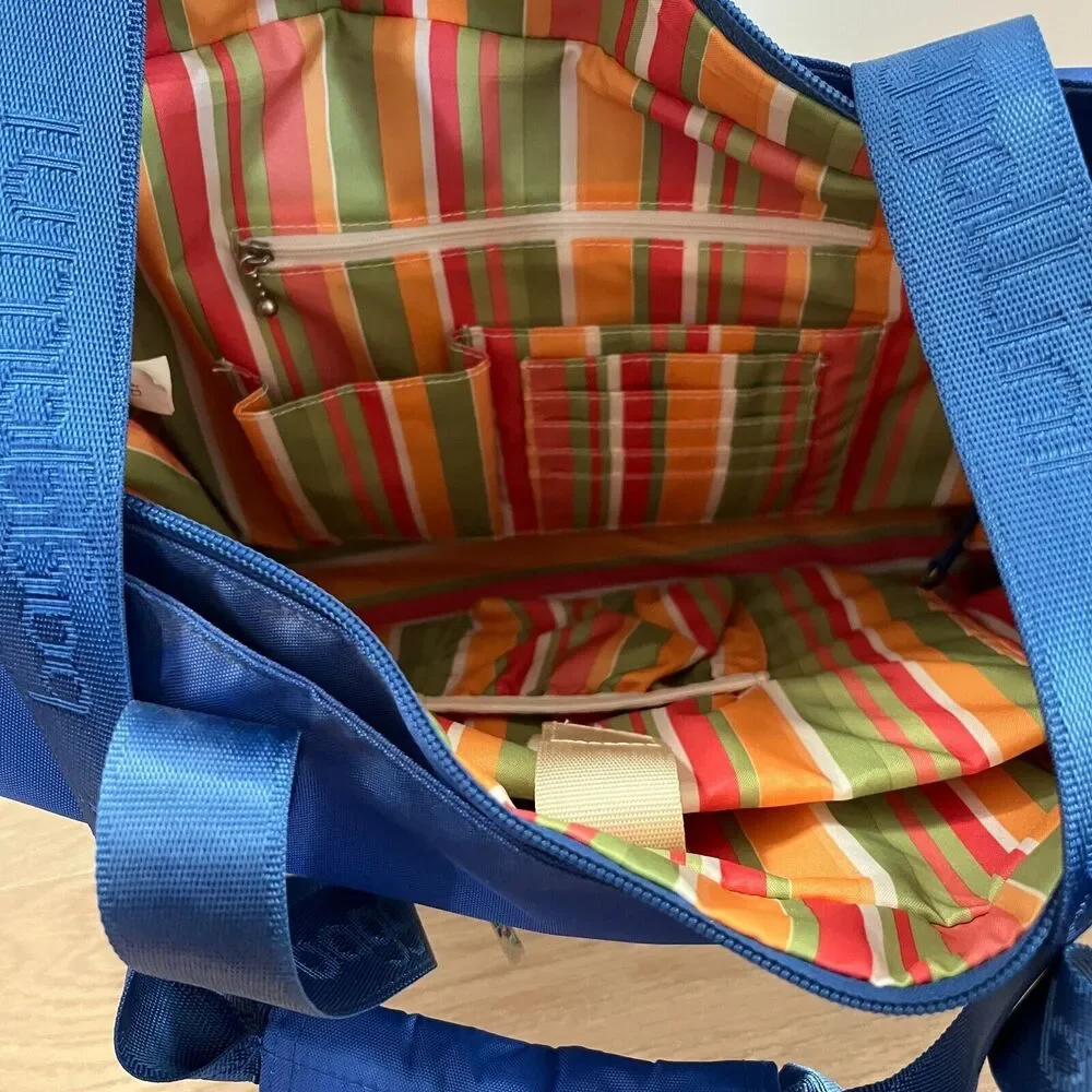 Baggallini Blue Shoulder Bag Tote Diaper Bag Purse Nylon NWOT